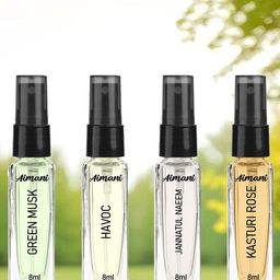 Aimani Set Of 4 Green Musk, Havoc, Jannatul Naeem & Kasturi Rose Perfume - 8 ml Each-image-128