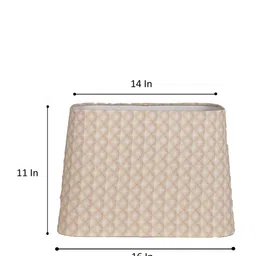 Grated Ginger Beige & White Geometric Printed Frustum Lamp Shade image 2