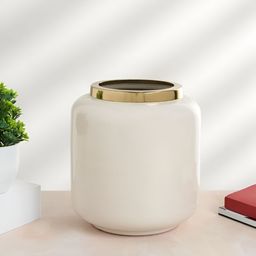 Living scapes by Pantaloons White Self Design Flower Vases-image-80