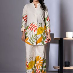 Readiprint Printed Mandarin Collar Tunic With Palazzo-image-98
