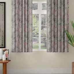 Myntra Elegant Homes Grey & Nude 2 Pieces Abstract Printed Room Darkening Window Curtains-image-53