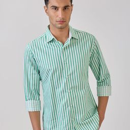 Raymond Striped Slim-Fit Cutaway Collar Formal Shirt-image-37