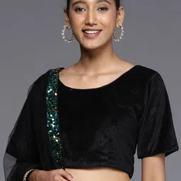 Maroosh Embellished Sequinned Unstitched Lehenga & Blouse With Dupatta image 2