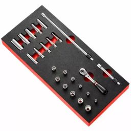 FACOM 6.35 mm (1/4 inch) Deep Standard Socket Set 12 Point, MODM.RL1U (Set of 24 Pcs)-37