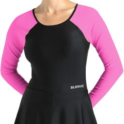 Swimming Dress | Quick Dry & Stretchable Swimwear | Solid Women Swim-dress Solid Women Swim-dress Black, Pink Swimsuit-image-25