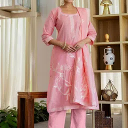 SANISA Women Ethnic Motifs Regular Thread Work Kurta with Trousers & With Dupatta-14