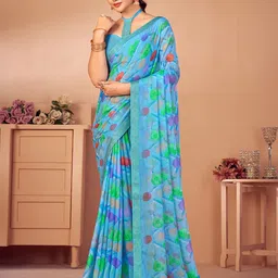 Panzora Floral Printed Zari Saree-picture-55