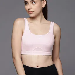 ADIDAS Pink Bra Training High-Support Solid Sports Bra-image-13