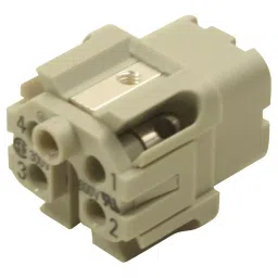 Harting Heavy Duty Connector Inserts / Modules RECTANGULAR HAN INSERT FEMALE 4WAY SCREW, 09200042711-93