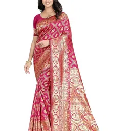Dhyey Fashion Woven Design Zari Pure Silk Banarasi Saree-41