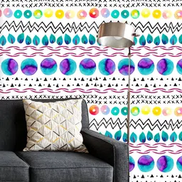 ArtzFolio Printed UV-Resistant Anti-Bacterial Watercolour Geometric Pattern Peel & Stick Wallpaper-image-19