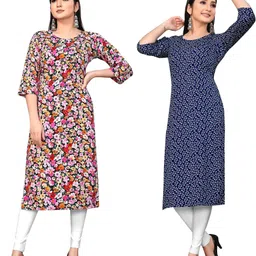 MANTRA DESIGNER Women Pack Of 2 Multicoloured Crepe Kurtas-picture-42