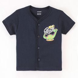 CUCUMBER Interlock Cotton Knit Half Sleeves Vest Dino Print - Blue-picture-20