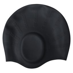 KARBD Ear Cover Hair Protection Silicone Swimming Cap Universal Size - Black-19