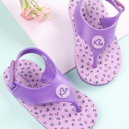 Babyoye Flip Flops Paw Design Velcro Closure - Purple-image-99