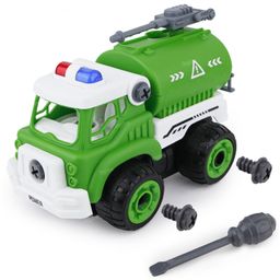 Toysire Tanker Truck Construction Building Toy - DIY Assembling Vehicles Toys with Screwdriver for Kids, toy(Pack of 1)-9
