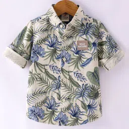 Ruff Twill Woven Full Sleeves Printed Shirt - Green-picture-9