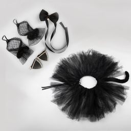 Tipy Tipy Tap Set of 4 Halloween Theme Cat Designed Skirt Clips Necklace & Gloves - Black-10