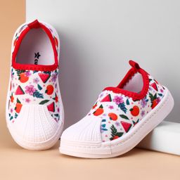 Cute Walk by Babyhug Slip On Casual Shoes with Watermelon Print - Red & White-image-20