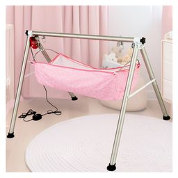 TinyTyke- Automatic Baby Cradle Round Pipe- Semi Foldable | With Warranty | Simple Hammock | Pink-6
