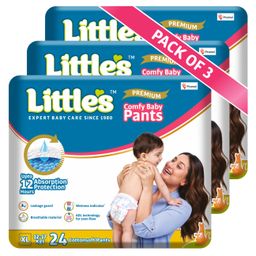 Little's Baby Diapers XL Size (Extra Large) Pants Style | 12-17 kg | 72 Count - Pack of 3 | CottonSoft Baby Diaper with Leakage Guard, Wetness Indicator & 12 Hours AbsorptionÂ-2