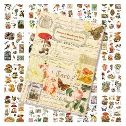 FunBlast Nature Theme Retro Decorative Stickers Book Set - 20 Sheets/300+ Stickers-24