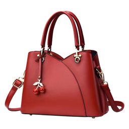 SYGA Women's Handbag with Zipper Closure Stylish Shoulder & Crossbody Bag with Cherry Charm (Burgundy)-picture-38
