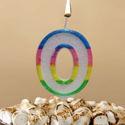 Funcart Number 0 Colorful Cake Topper Candle - Multicolor-image-3