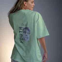 CORSICA Graphic Printed Drop-Shoulder Sleeves Cotton Oversized T-shirt-image-94