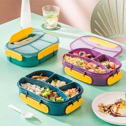 Cots and Cuddles 4 Compartment 1750ml Lunch Box with Spoon (Random Colour) image 2