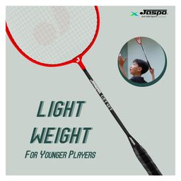 JASPO Thunder Badminton Kit,Badminton Set of Metal Alloy Rackets (Set of 2) with Full Cover Bag, 5 pcs Plastic Shuttlecocks, Ideal only for Recreational Play, Designed for Kids & Youngsters (Red) image 3