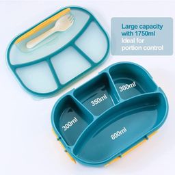 Cots and Cuddles 4 Compartment 1750ml Lunch Box with Spoon (Random Colour) image 4