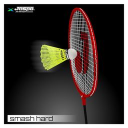 JASPO Thunder Badminton Kit,Badminton Set of Metal Alloy Rackets (Set of 2) with Full Cover Bag, 5 pcs Plastic Shuttlecocks, Ideal only for Recreational Play, Designed for Kids & Youngsters (Red) image 4
