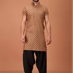 SHIWAM ETHNIX Men Floral Printed Kurta with Salwar-picture-58