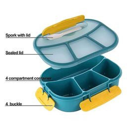 Cots and Cuddles 4 Compartment 1750ml Lunch Box with Spoon (Random Colour) image 5