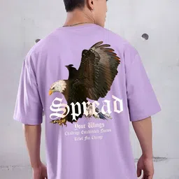 ANGERHOOD Eagle Printed Round Neck Bio Finish Oversized Cotton T-shirt-picture-22