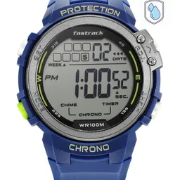 Fastrack Men Grey Dial & Blue Straps Digital Watch 38068PP02-84