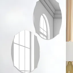 Art Street 2-Pcs Oval Beveled Shape Self-Adhesive Acrylic Wall Mirror Stickers-27