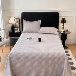 JC HOME Grey Abstract Printed 150 TC King Size Bedsheet Set-9