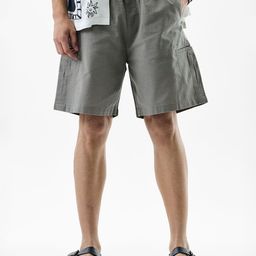 Snitch Men Grey Mid-Rise Regular Fit Shorts-image-87