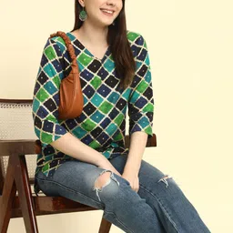 Mialo fashion Floral Printed V-Neck Kurti-picture-20