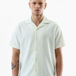 Snitch Textured Cuban Collar Casual Shirt-image-102