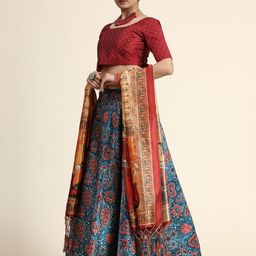 Kaizen TEXO FAB Printed Semi-Stitched Lehenga & Unstitched Blouse With Dupatta image 5