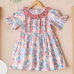 Bella Moda Girls Floral Printed Cotton Fit & Flare Dress-image-46