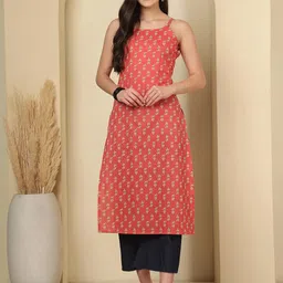 SZN Women Pink Cotton Kurtas-picture-34