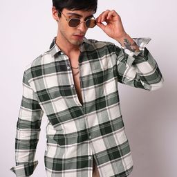 VASTRADO Men Slim Fit Tartan Checked Spread Collar Cotton Casual Shirt-image-98