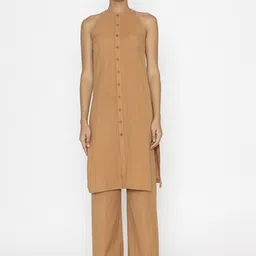 Contemponari Halter Neck Sleeveless Top With Trousers Co-Ords-image-15