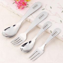 Babyhug Stainless Steel Spoon & Fork Set - Pack of 4-21