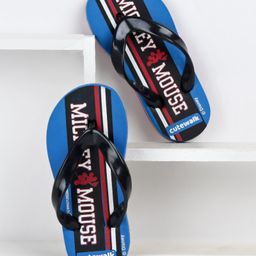 Cute Walk by Babyhug Flip Flops Mickey Mouse Print- Blue-picture-10