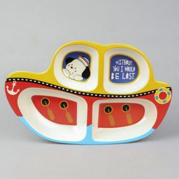 Boat Shaped Section Plate - Yellow Red-74